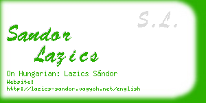 sandor lazics business card