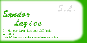 sandor lazics business card